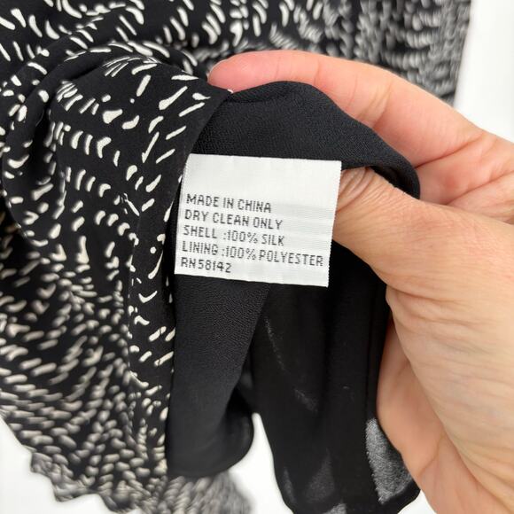 Vintage 90s Talbots 100% Silk Knee Length Midi Skirt Y2K Ruffle Hem Feminine 18 - Picture 6 of 8